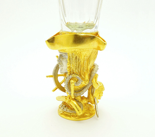 Лафитники "Пират" 2шт. Позолоченные купить с доставкой Лафитники "Пират" 2шт. Позолоченные